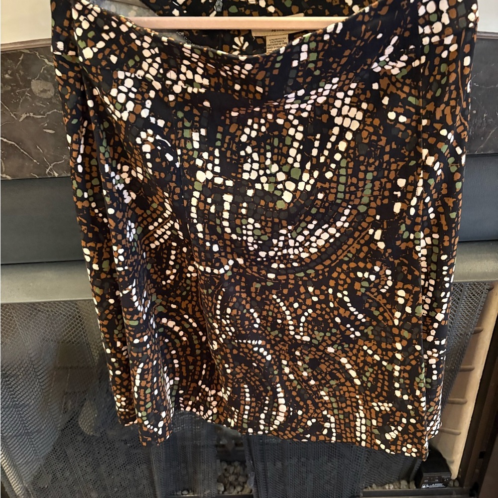 Notations Black And Brown Patterned Blouse - image 4